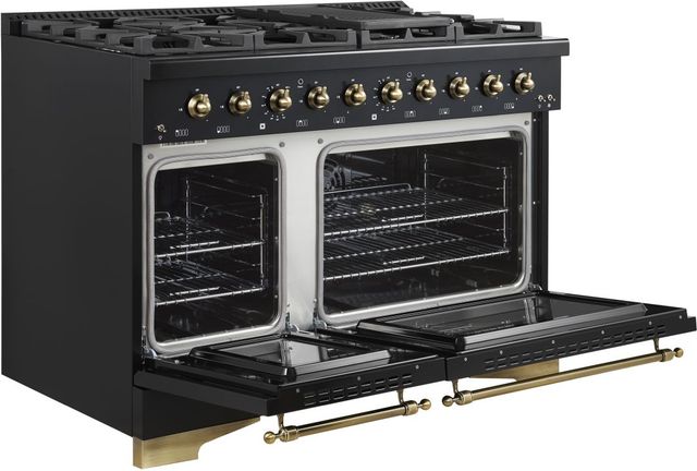 FORNO® Antico Alta Qualita 48" Black Pro Style Dual Fuel Range -1