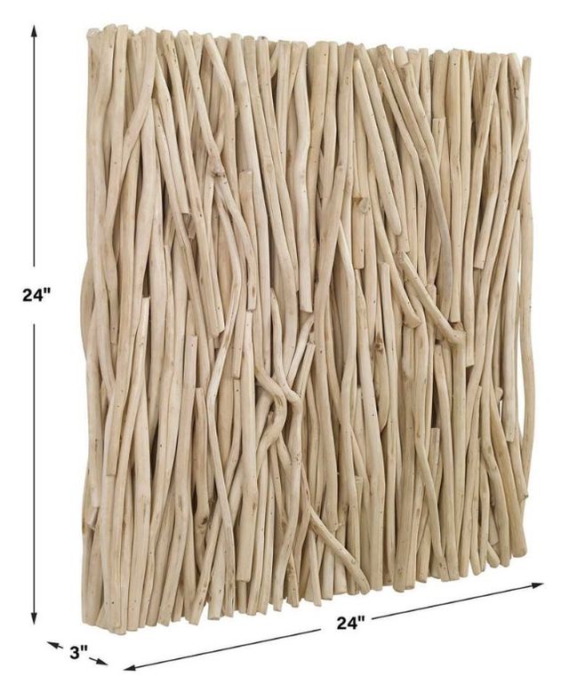 Uttermost® Gathered Teak Square Bleached Wood Wall Decor-2