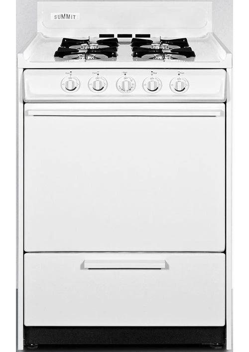 Summit® 24" White Freestanding Gas Range-0