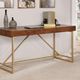 Furniture of America® Halstein Light Walnut/Gold Writing Desk-0