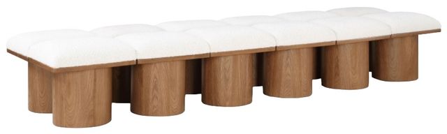 Meridian Furniture Pavilion 12-Piece Cream/Walnut 108" Modular Bench Set-0