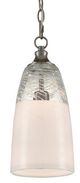 Currey & Company Assam Clear/Opal White/Antique Nickel Pendant-0