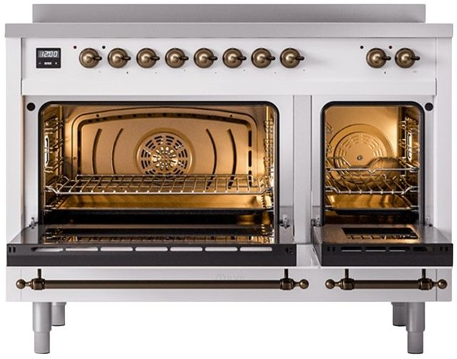 Ilve® Nostalgie II Series 48" Custom RAL Color Pro Style Induction Range with Burnished Trim-1