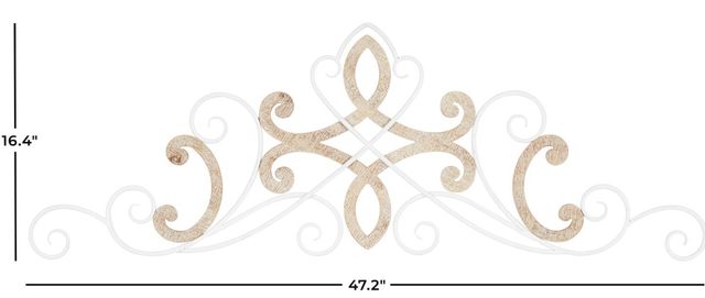 Deco Marche White Scroll Wall Decor-3