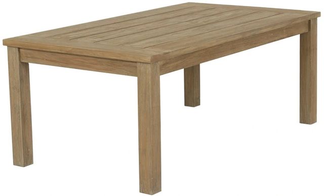 Sunset West Coastal Warm Gray Wooden Rectangular Outdoor Coffee Table-0