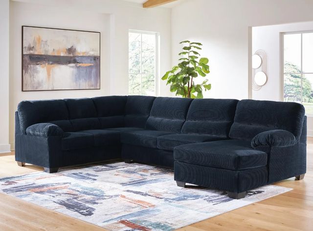 Signature Design by Ashley® SimpleJoy 3-Piece Navy Right-Arm Facing Sectional and Chaise-1