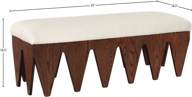 Meridian Furniture Altair Cream/Walnut Upholstered Bench-2