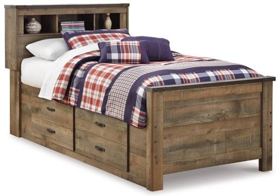 Signature Design by Ashley® Trinell 5-Piece Brown Twin Storage Bookcase Bed Set-1