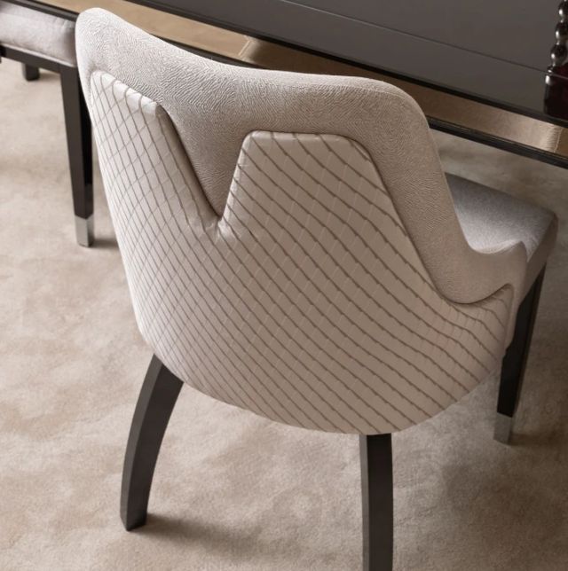 Michael Amini® Carmela Glossy Charcoal Sand Arm Chair-1