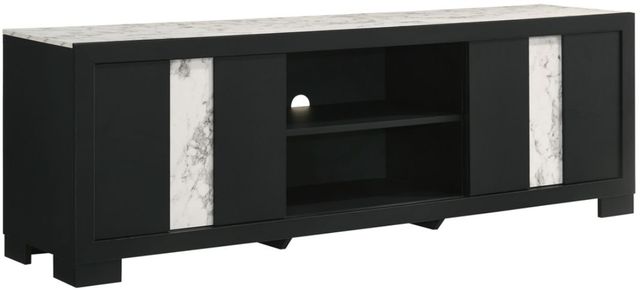 Crown Mark Rangley Black TV Stand with Sliding Door-0