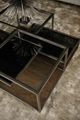 Hammary® Cleo Glass Top Square Coffee Table with Deep Brown/Dusky Silver Base-1