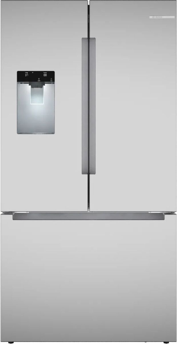 Bosch® 100 Series 36" 21.6 Cu. Ft. Anti-Fingerprint Stainless Steel Counter Depth French Door Refrigerator-0