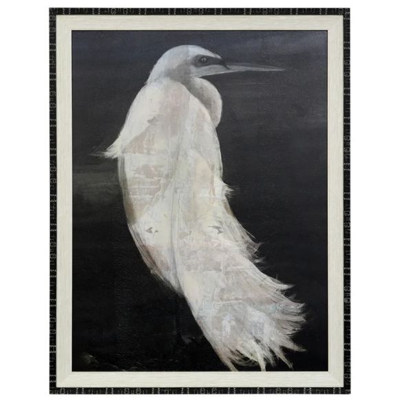 Stylecraft Textured Egret I Black/White Wall Art | Fischer Furniture ...
