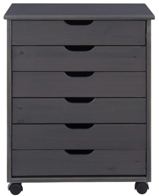 Linon Rudy Gray Wide Rolling Storage Cart-3