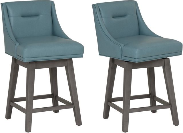 Powell® Beckett 2-Piece Gray/Light Blue Counter Stool Set-0