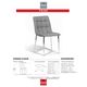 Korson Furniture Paige Set of 2 Slate/Chrome Tufted Side Chairs-2