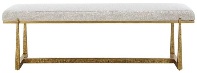 Uttermost® Midas Antique Gold/Driftwood Accent Bench-3
