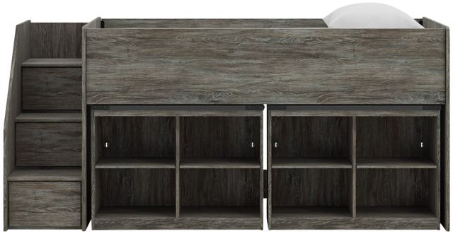 Signature Design by Ashley® Frandern Warm Gray Youth Twin Loft Bed with Bookcase Storage-2