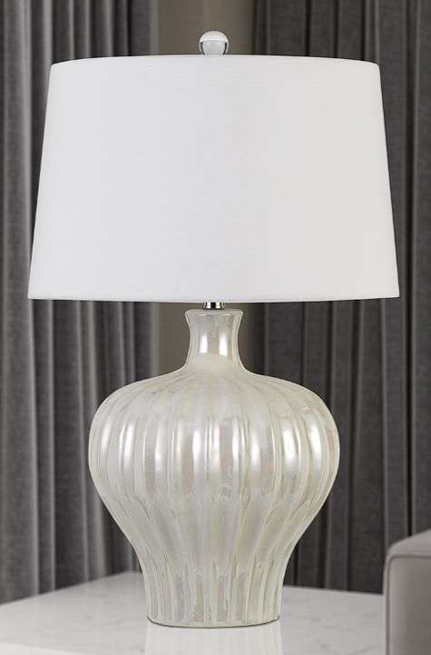 Cal® Lighting & Accessories Afragola Pearl Ceramic Table Lamp-1