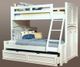 American Woodcrafters 6510 Cottage Traditions Clean White Complete 3/3 Over 4/6 Bunkbed with Trundle-0