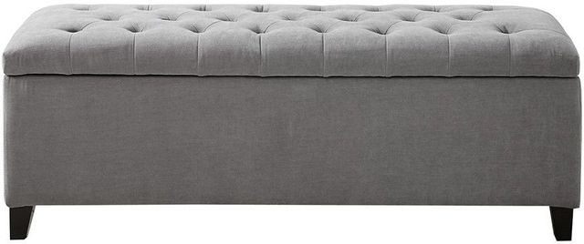Olliix by Madison Park Grey Shandra Tufted Top Storage Bench-0