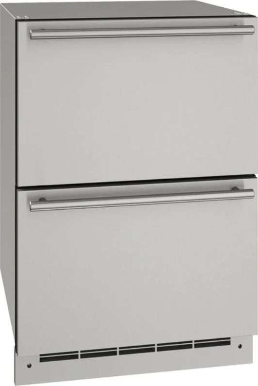 U-Line® 24" Stainless Steel Outdoor Built-In Or Freestanding Refrigerator with Two Full Extension Drawers-0
