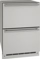 U-Line® 24" Stainless Steel Outdoor Built-In Or Freestanding Refrigerator with Two Full Extension Drawers-0