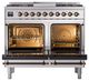 Ilve® Nostalgie II Noblesse 40'' Stainless Steel Pro Style Dual Fuel Range with Burnished Trim-1