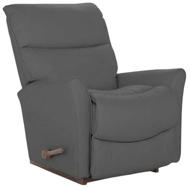La-Z-Boy® Rowan Graphite Leather Manual Rocking Recliner-0