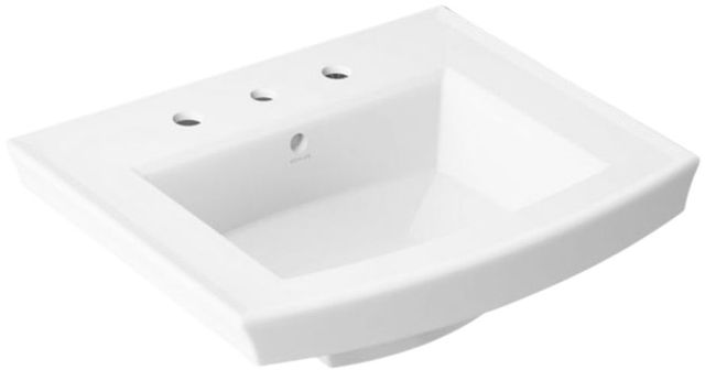 Kohler Archer® White 24" Widespread Rectangular Pedestal Bathroom Sink-0