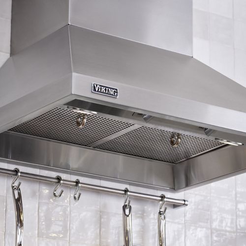 Viking® 3 Series 36" Pure White Wide Chimney Wall Hood with Ventilator-2