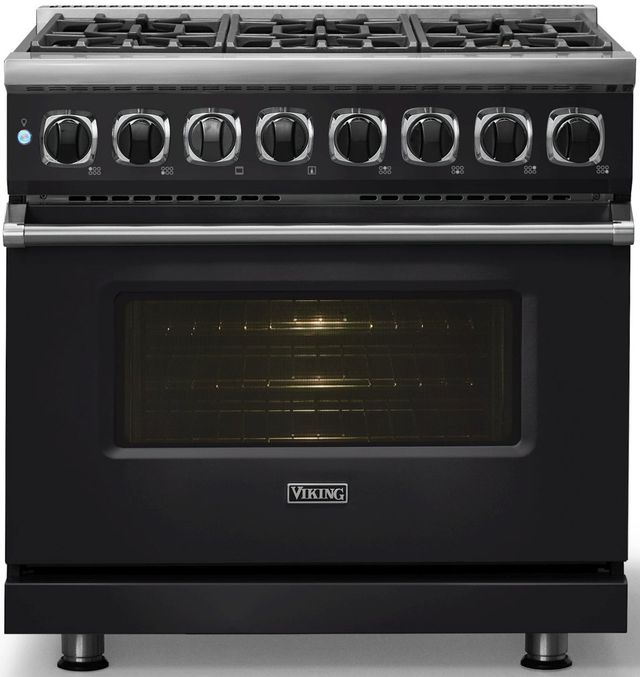 Viking® 7 Series 36" Onyx Pro Style Dual Fuel Range-2