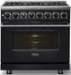 Viking® 7 Series 36" Onyx Pro Style Dual Fuel Range-2