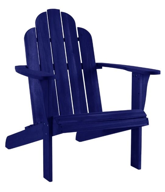 Linon Adirondack Blue Wooden Outdoor Chair-0