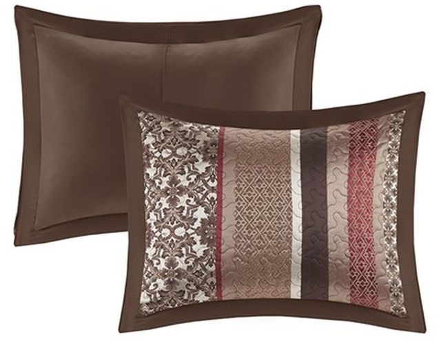 Olliix by Madison Park Red Queen Princeton 5 Piece Reversible Jacquard Bedspread Set-2
