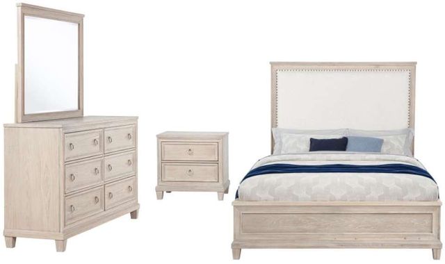 Coaster® Pembroke 4-Piece Cream/Washed Oak Eastern King Panel Bedroom Set-0