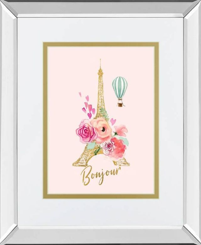 Classy Art Paris Bonjour by LanieLoreth Mirrored Frame Wall Art-0