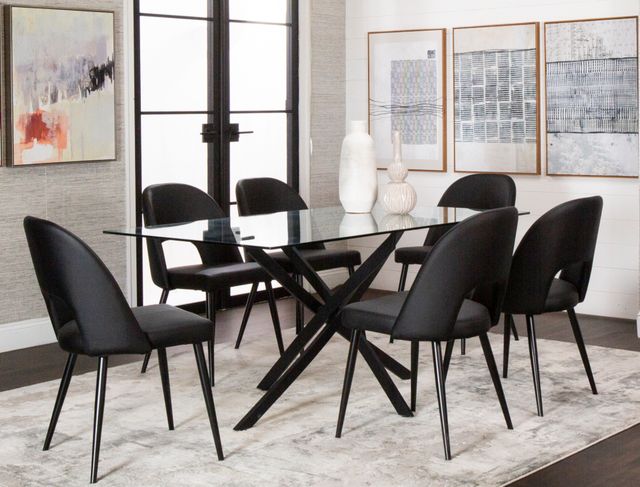 Cramco Lena Glass Top Dining Table with Matte Black Base-3