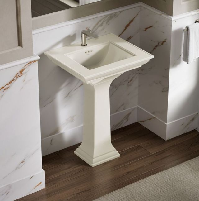 Kohler Memoirs® Stately Biscuit 25" Rectangular Pedestal Bathroom Sink-2
