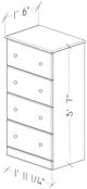 Perdue Woodworks Essential Brown/Gray 23" 4-Drawer Chest-2