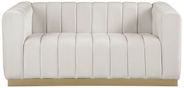 Meridian Furniture Marlon Cream Velvet Loveseat-1