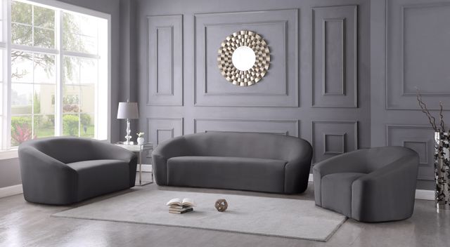 Meridian Furniture Riley Grey Velvet Loveseat-3