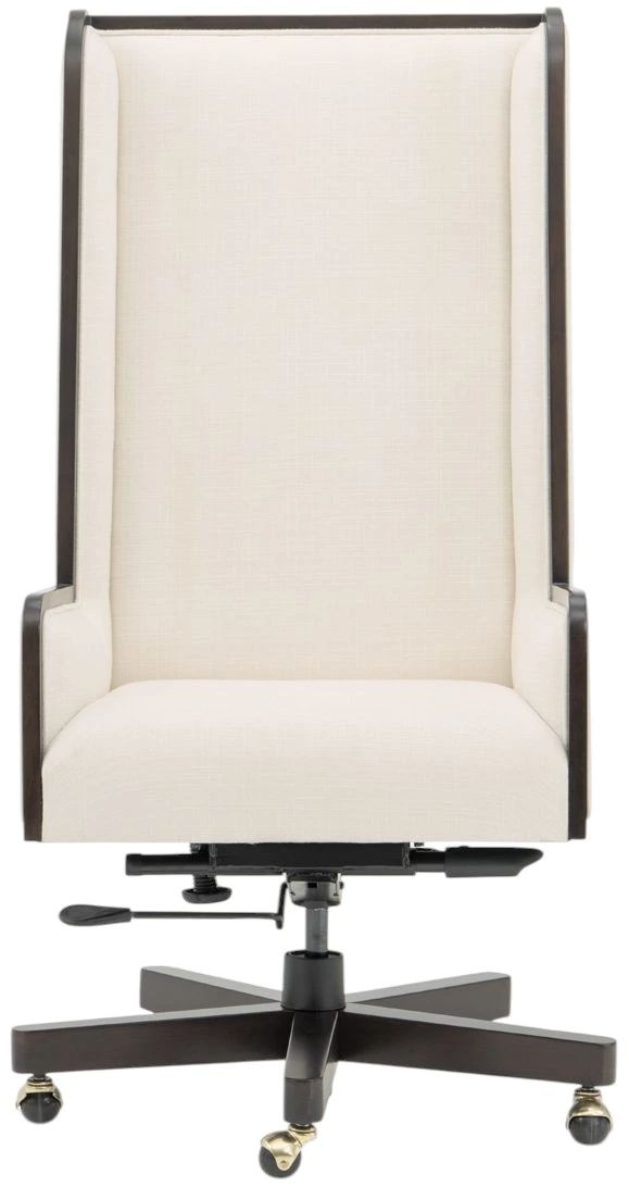 Michael Amini® Belmont Place Beige/Espresso Swivel Desk Chair-1