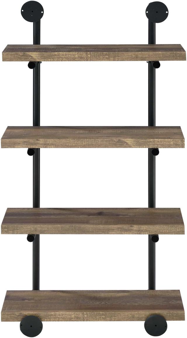Coaster® Elmcrest Black/Rustic Oak Driftwood 24" Wall Shelf-0