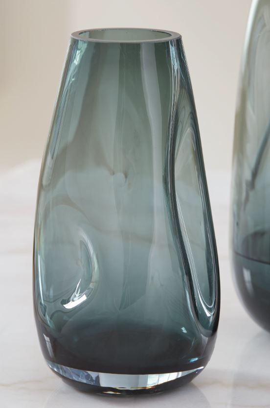Signature Design by Ashley® Beamund 2-Piece Teal Blue 9" Vase Set-2