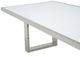 Michael Amini® State St. Glossy White Dining Table with Stainless Steel Base-3