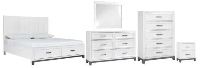 Benchcraft® Brynburg 5-Piece White California King Panel Storage Bed Set-0