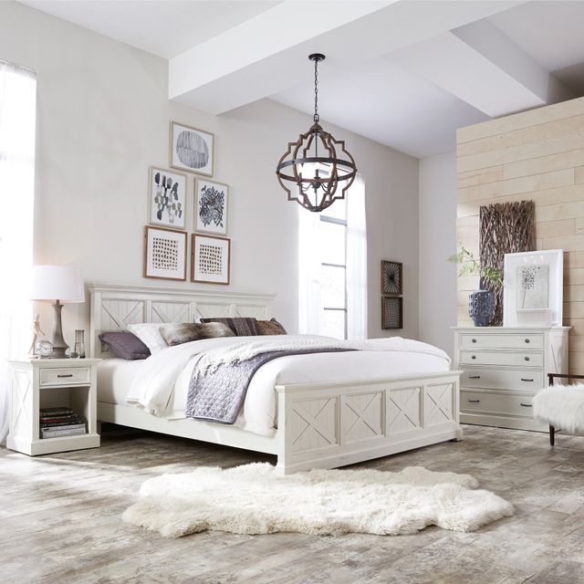 homestyles® Seaside Lodge Hand-Rubbed White King Bed-1