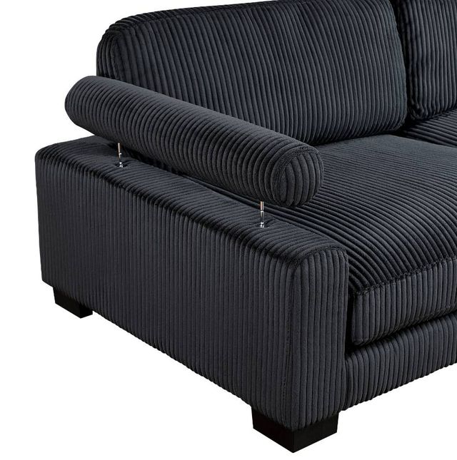 Homelegance® Traverse 3-Piece Black Sectional Sofa-3