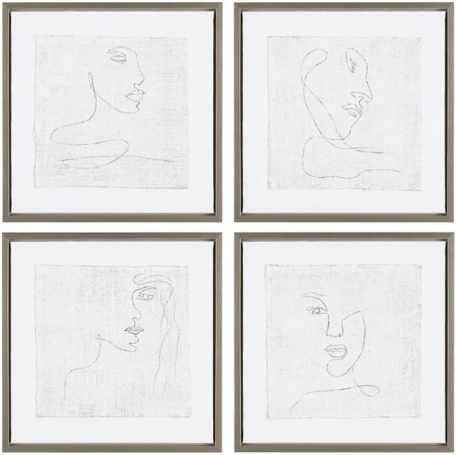 Crestview Collection Silver Expressions 4-Piece Hand Finished Wall Art Set-0